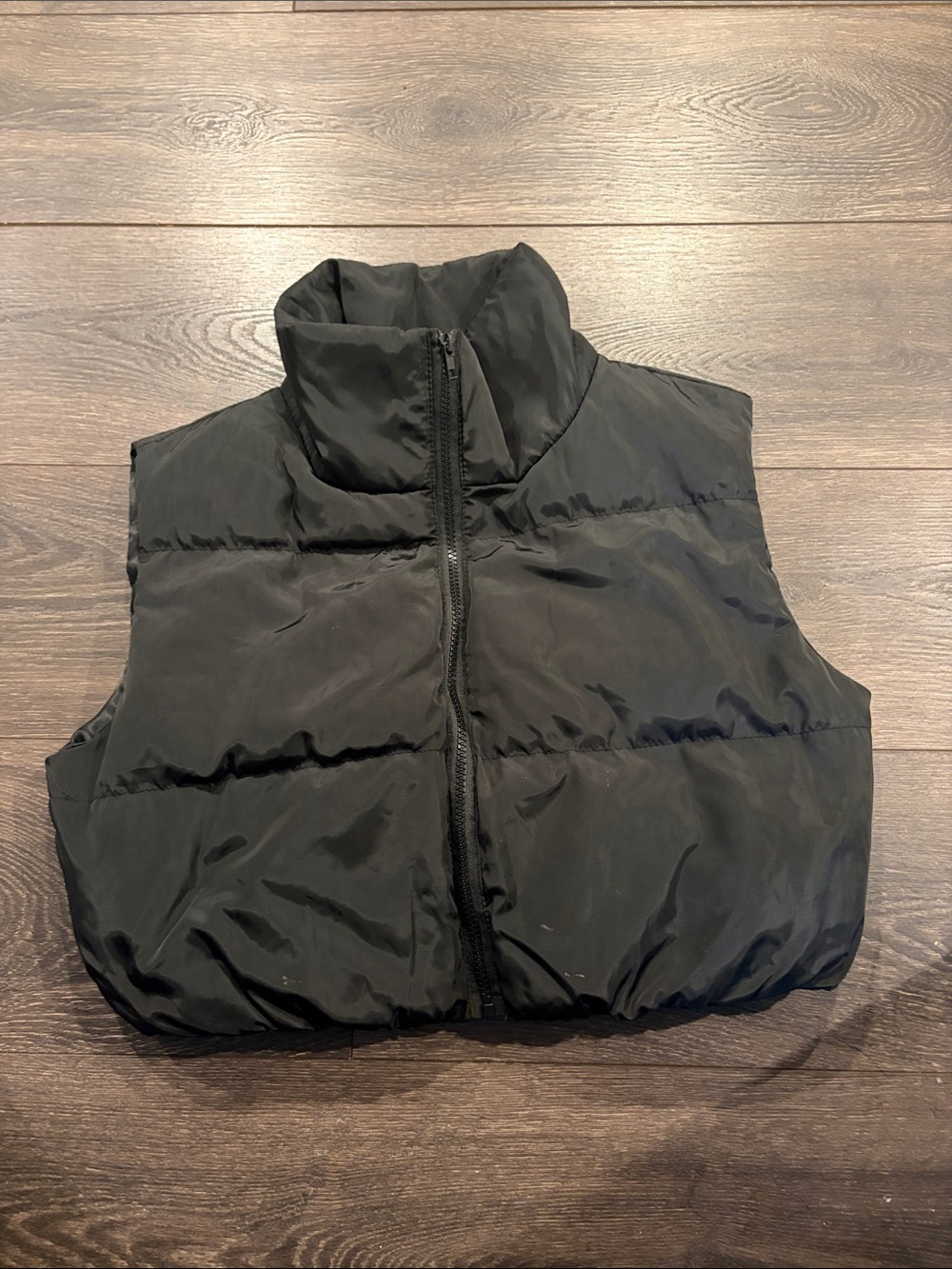 SHEIN Black Puffer Vest with High Collar